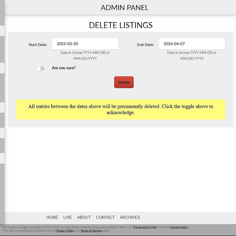 Delete Listings