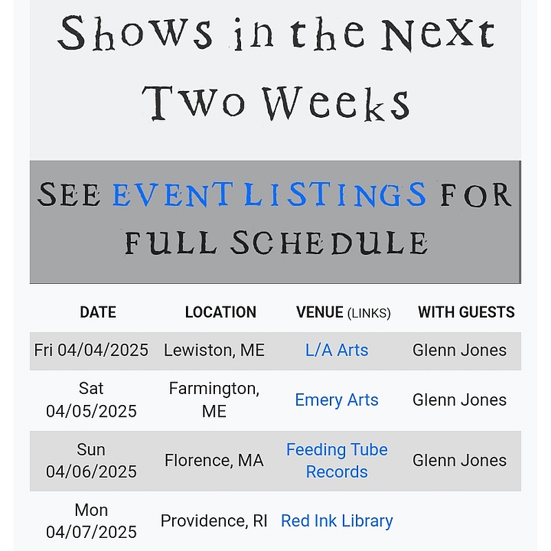 Main Page Listings